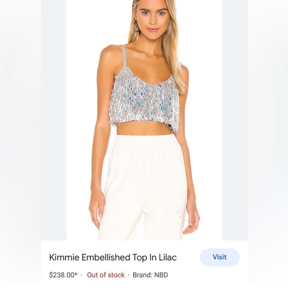 NBD Kimmie Embellished Top in Metallic Silver - Picture 3 of 16